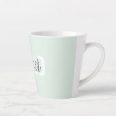 Tasse Latte Modern Pastel Mint Bonjour Et Vous Nom (Droite)