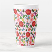 Tasse Latte Modern Spring Garden Butterfly Floral  (Devant)