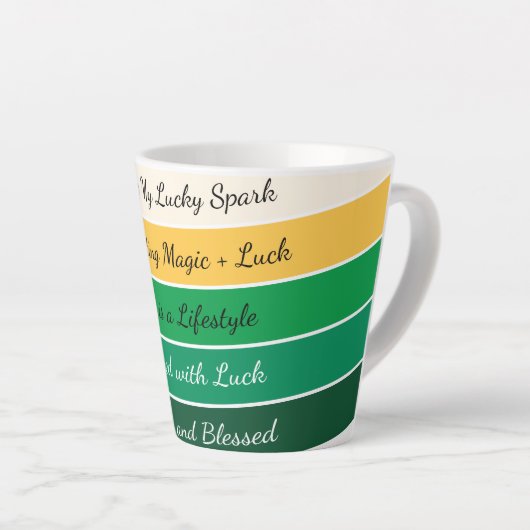 Tasse Latte Modern St. Patrick’s Day Gradient (Angle droit)