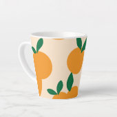 Tasse Latte Modern Stylish Citrus Fruit Oranges Pattern (Angle gauche)