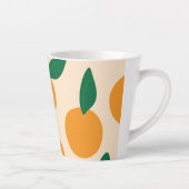Tasse Latte Modern Stylish Citrus Fruit Oranges Pattern (Droite)