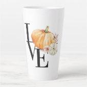 Tasse Latte Modern Watercolor Orange Pumkin With Love (Devant)