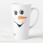 Tasse Latte Moderne Cute Custom Smiling visage Snowman (Droite)
