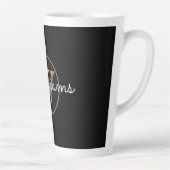 Tasse Latte Moderne écriture monogramme noir doré (Droite)
