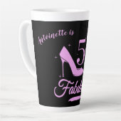 Tasse Latte Moderne Elegant 50 et fabuleuse femme d'anniversai (Angle gauche)