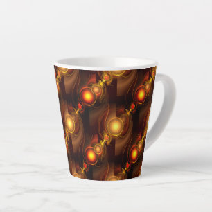 Tasse Latte Moderne Élégant Bohème Doré Motif d'Art Abstrait #