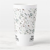 Tasse Latte Moderne élégant Noël botanique rustique Café M (Devant)