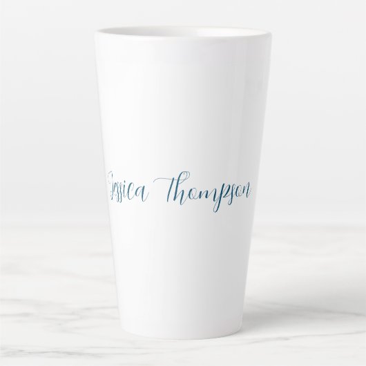 Tasse Latte Moderne élégant Plain Simple Nom Professionnel (Devant)