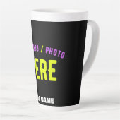 TASSE LATTE MODERNE ET MODERNE PERSONNALISABLE NOIR VÉRIFIÉ (Angle droit)