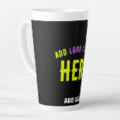 TASSE LATTE MODERNE ET MODERNE PERSONNALISABLE NOIR VÉRIFIÉ (Angle gauche)