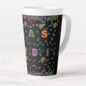 Tasse Latte Moderne Mardi Gras (Angle droit)