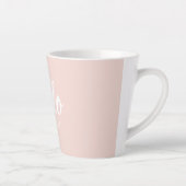 Tasse Latte Moderne Minimal Pastel Rose Bonjour Et Vous Nom (Droite)