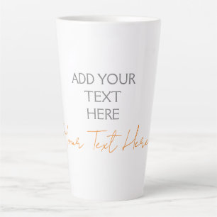 Tasse Latte Moderne Minimaliste Plain Personnalisé Ajouter Tex