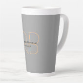 Tasse Latte Moderne minimaliste Plain Simple Monogramme Manage (Angle droit)