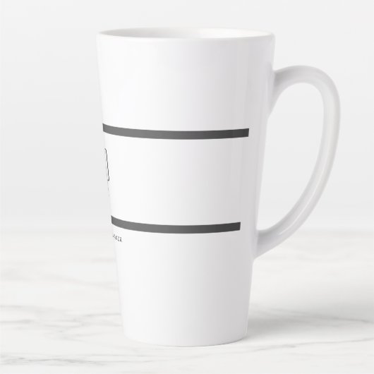 Tasse Latte Moderne Monogramme Professionnel Plain Simple Mini (Droite)