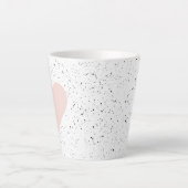 Tasse Latte Moderne Pastel Rose & Coeur Beau Cadeau (Devant)