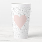 Tasse Latte Moderne Pastel Rose & Coeur Beau Cadeau (Devant)