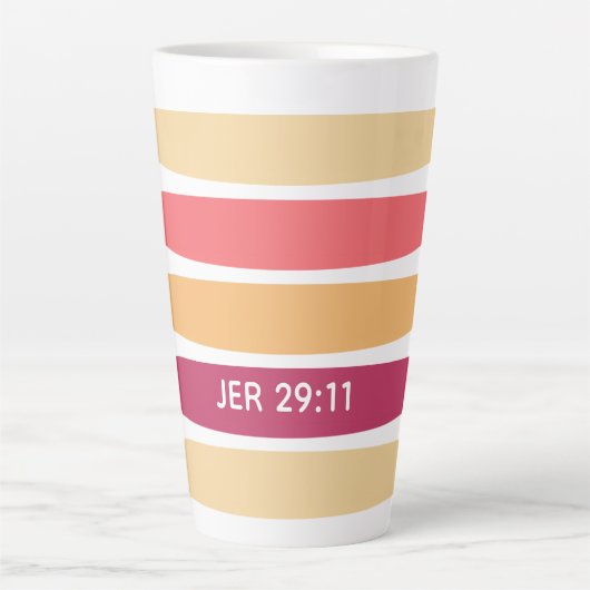 Tasse Latte Moderne Pastel Striped Christian JEREMIAH 29:11 (Devant)
