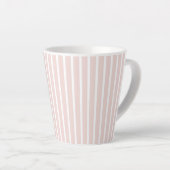 Tasse Latte Moderne rose vif blanc rayures verticales chic mig (Angle droit)