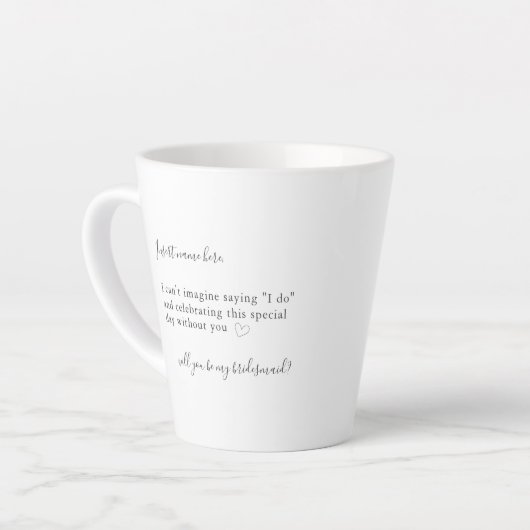 Tasse Latte Moderne Simple Calligraphie (Angle gauche)