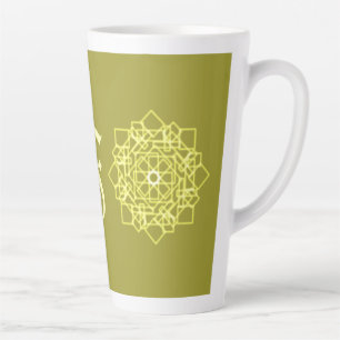 Tasse Latte Moderne Simples rayures de ligne Nom monogramme fl