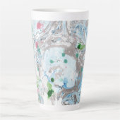Tasse Latte Moderne tendance Abstrait rose bleu vert blanc (Devant)
