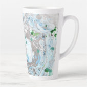 Tasse Latte Moderne tendance Abstrait rose bleu vert blanc (Droite)