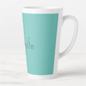 Tasse Latte Moderne tendance Élégant Bleu Simple Blanc (Droite)