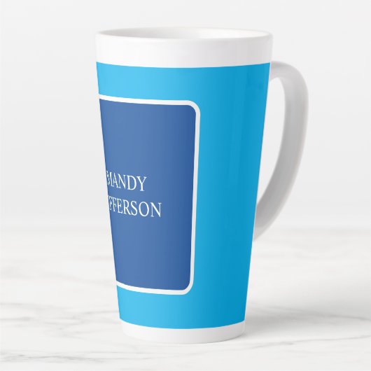 Tasse Latte Moderne tendance Élégant Bleu Simple Simple Ajoute (Angle droit)
