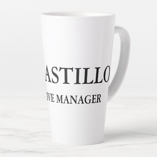 Tasse Latte Moderne tendance Elégant Simple White Manager (Angle droit)