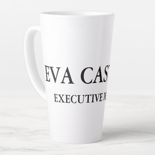 Tasse Latte Moderne tendance Elégant Simple White Manager (Angle gauche)