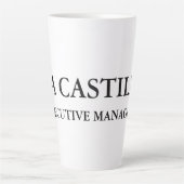 Tasse Latte Moderne tendance Elégant Simple White Manager (Devant)