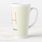 Tasse Latte Moderne tendance Monogramme Rouge Beige (Droite)