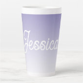 Tasse Latte (Modifiable) Ombre couleur violet clair et votre t (Devant)