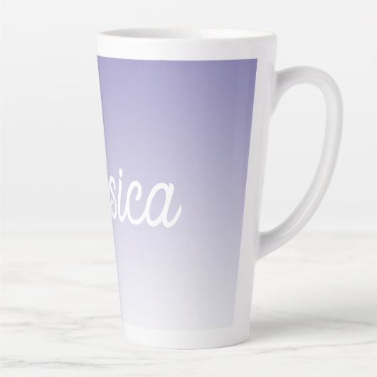 Tasse Latte (Modifiable) Ombre couleur violet clair et votre t (Droite)