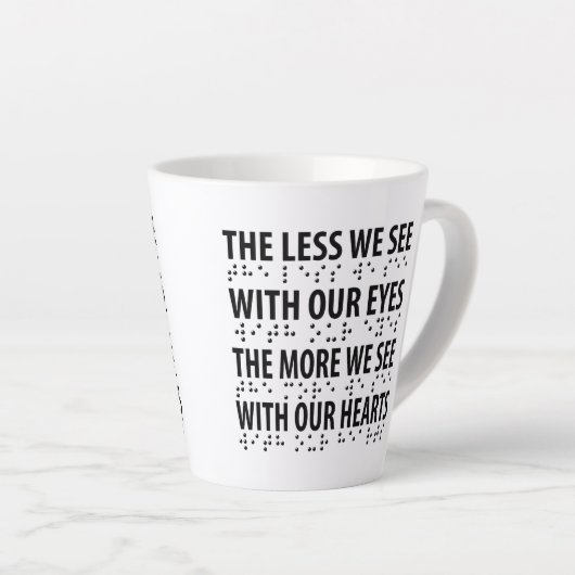 Tasse Latte Moins On Voit Avec Nos Yeux - Éclaircissement Brai (Angle droit)