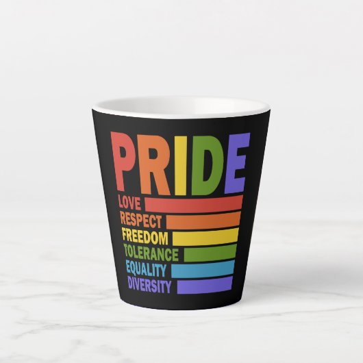 Tasse Latte Mois de la fierté LGBT (Devant)