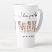 Tasse Latte Mom 3 Photos Cutout Letters (Angle droit)