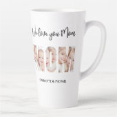 Tasse Latte Mom 3 Photos Cutout Letters (Droite)