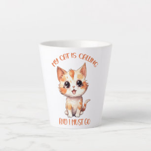 Tasse Latte Mon Chat Appelle Un Chat Orange Cute