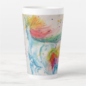 Tasse Latte Mon Cheval Arc-en-ciel Unicorn Aquarelle Latug (Devant)