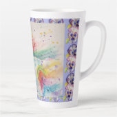 Tasse Latte Mon Cheval Arc-en-ciel Unicorne Aquarelle Latte Mu (Droite)