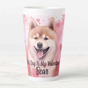 Tasse Latte Mon Chien Akita Est Mon Nom Personnalisé Valentin