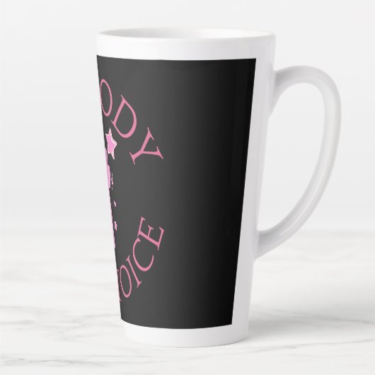 Tasse Latte Mon corps Mon choix rose poing féministe (Droite)