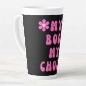 Tasse Latte Mon corps Mon choix Typographie rétro (Angle gauche)