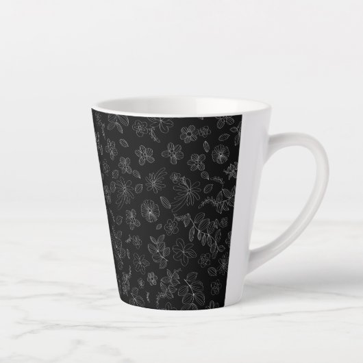 Tasse Latte Mon design de fleurs 8 (Droite)