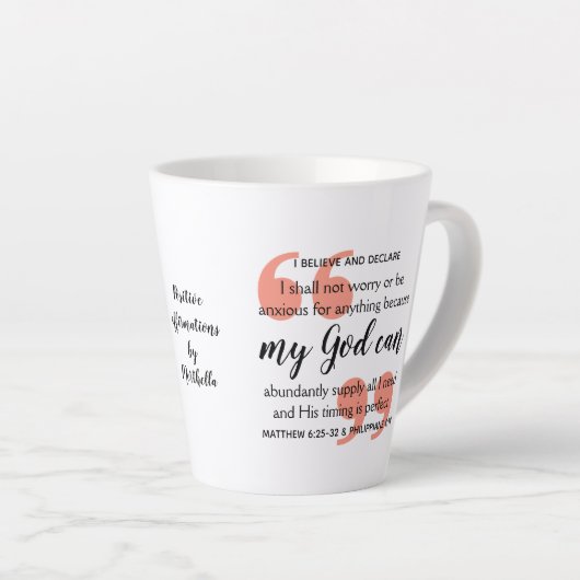 Tasse Latte MON DIEU PEUT L'Affirmation chrétienne positive (Angle droit)
