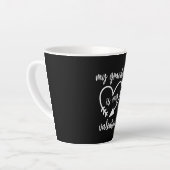 Tasse Latte Mon Petit-Fils Est Mon Saint Valentin. (Angle gauche)