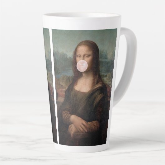 Tasse Latte Mona Lisa Blown Pink Buble gomme (Angle droit)