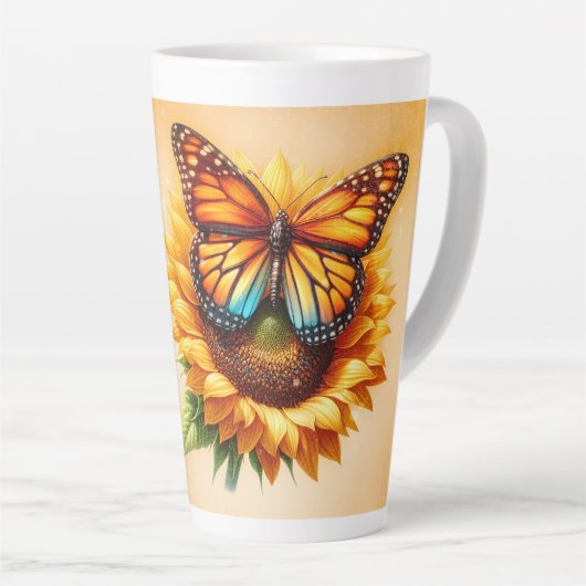 Tasse Latte Monarque de tournesol (Angle droit)